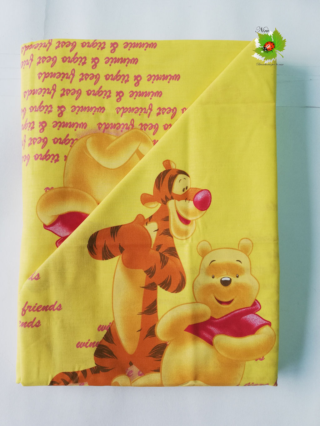 Completo lenzuola Winnie the Pooh Disney Caleffi in puro cotone per letto singolo. B243