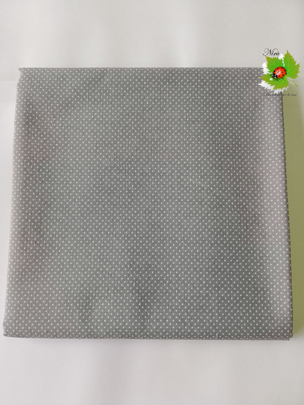 Scampolo di tessuto di cotone Loneta a fantasia pois piccoli 280x280 cm. Col.Grigio. B436