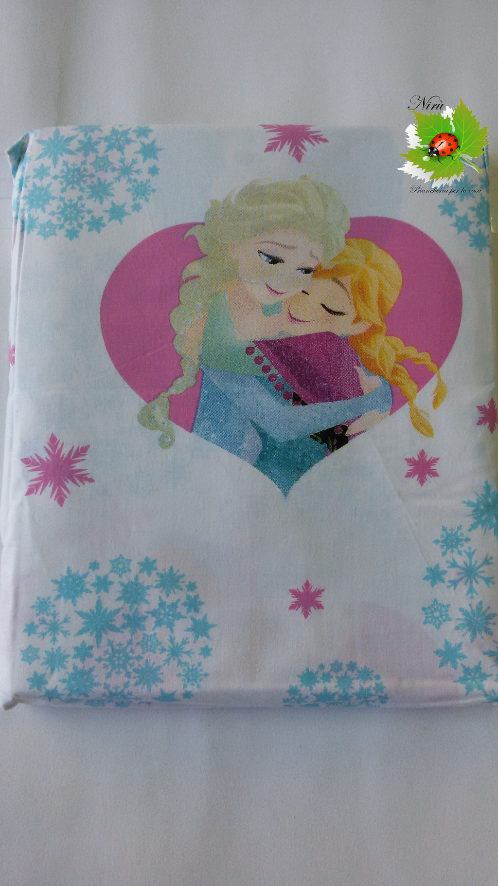 Parure copripiumino per letto singolo Frozen con Elsa Anna e Olaf Disney. B15