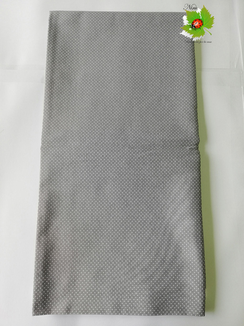 Scampolo di tessuto di cotone Loneta a fantasia pois piccoli 280x280 cm. Col.Grigio. B436