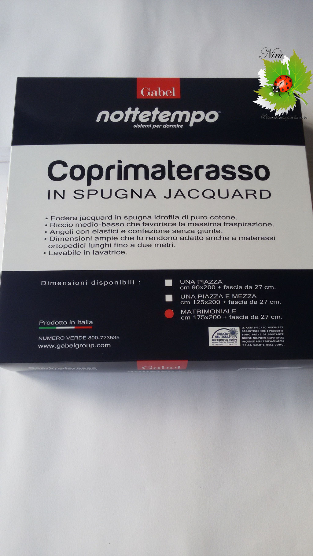 Coprimaterasso Gabel Angoli Spugna Jacquard di puro Cotone 2 piazze per letto Matrimoniale. A869