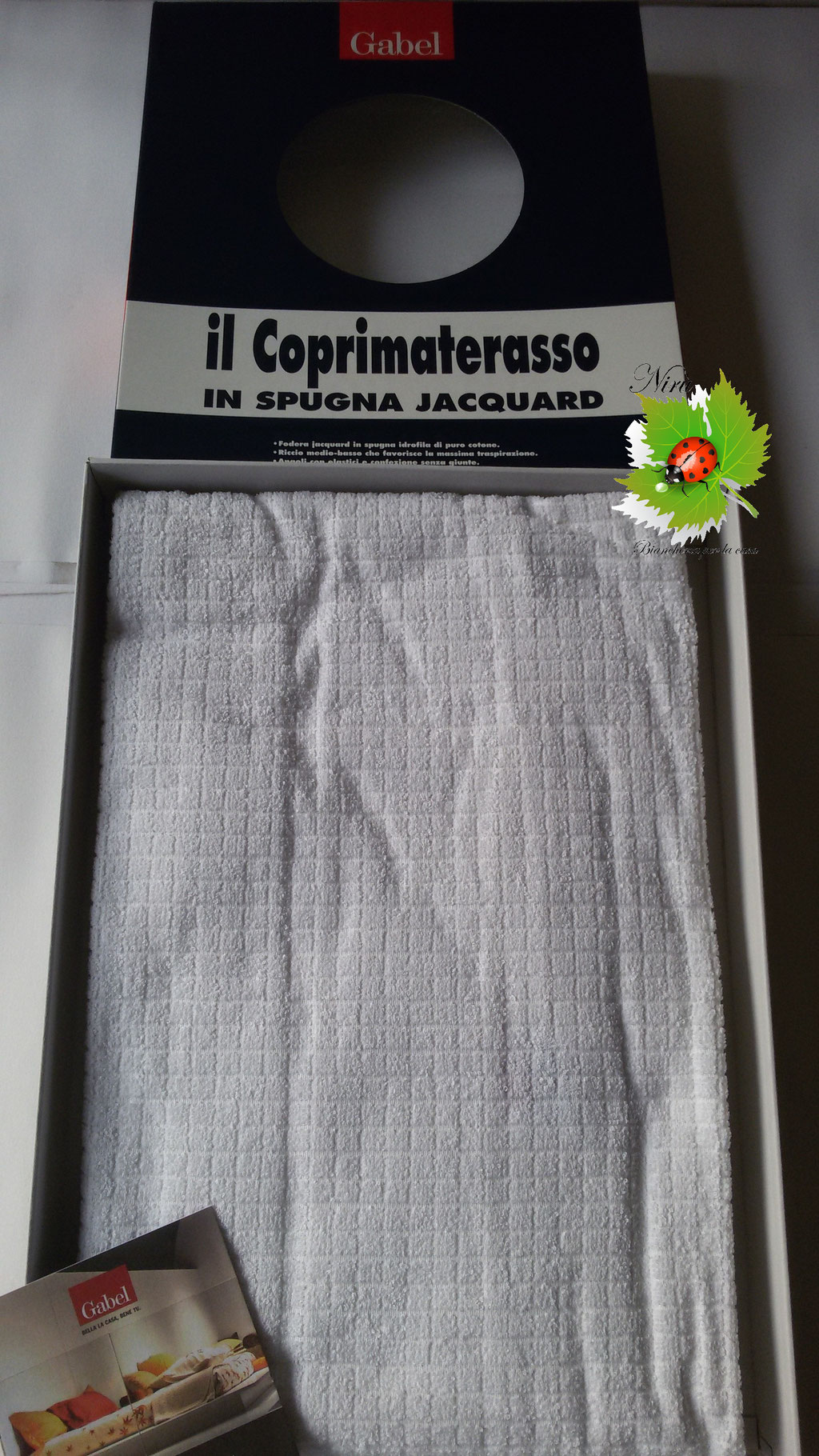 Coprimaterasso Gabel Angoli Spugna Jacquard di puro Cotone 1 posto e mezzo. A886