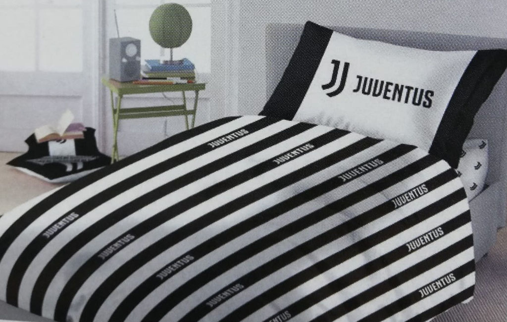 Completo lenzuola  F.C Juventus ufficiale per letto matrimoniale due piazze. B305