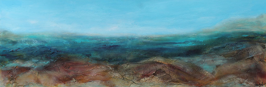 Dünen hinterm Meer | Acrylmischtechnik | 30cmx90cm