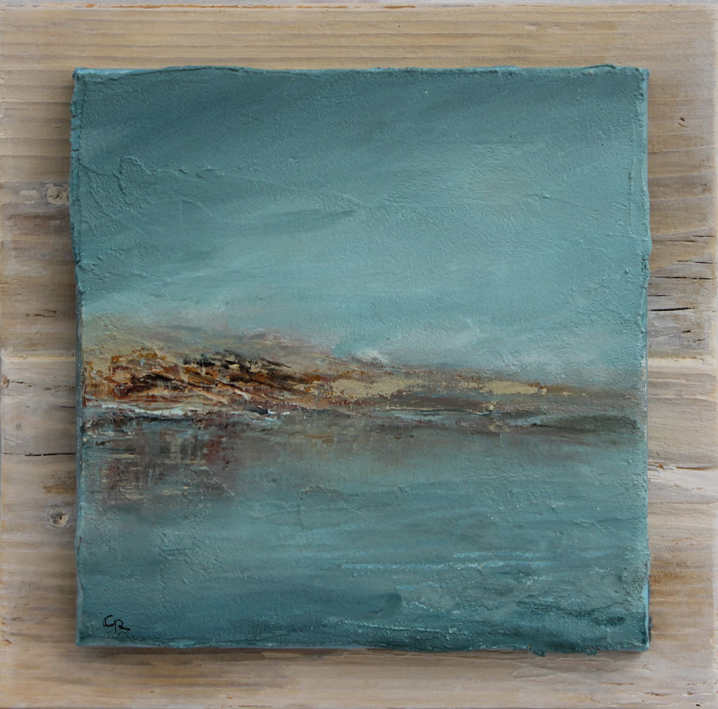 Kleine Meerlandschaft | Acrylmischtechnik, Keilrahmen auf Holz | 25cm x 25cm