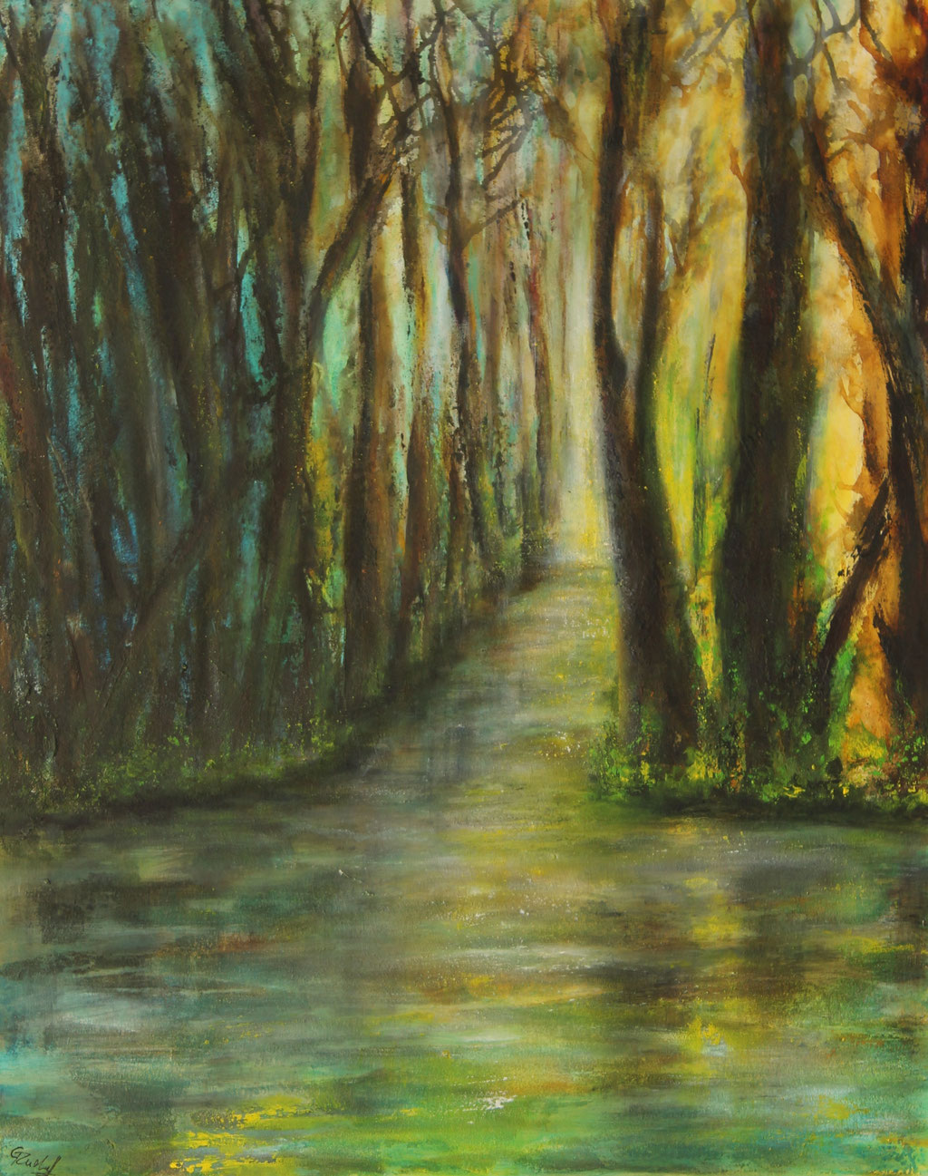 Waldsee 2 | Acrylmischtechnik | 100cm x 80cm | verkauft