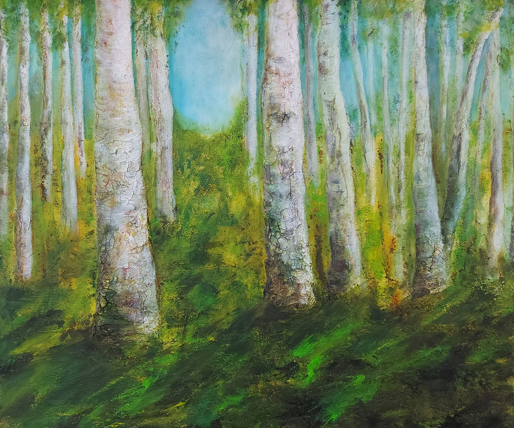 Birkenwald  | Acrylmischtechnik | 100cmx120cm | verkauft 