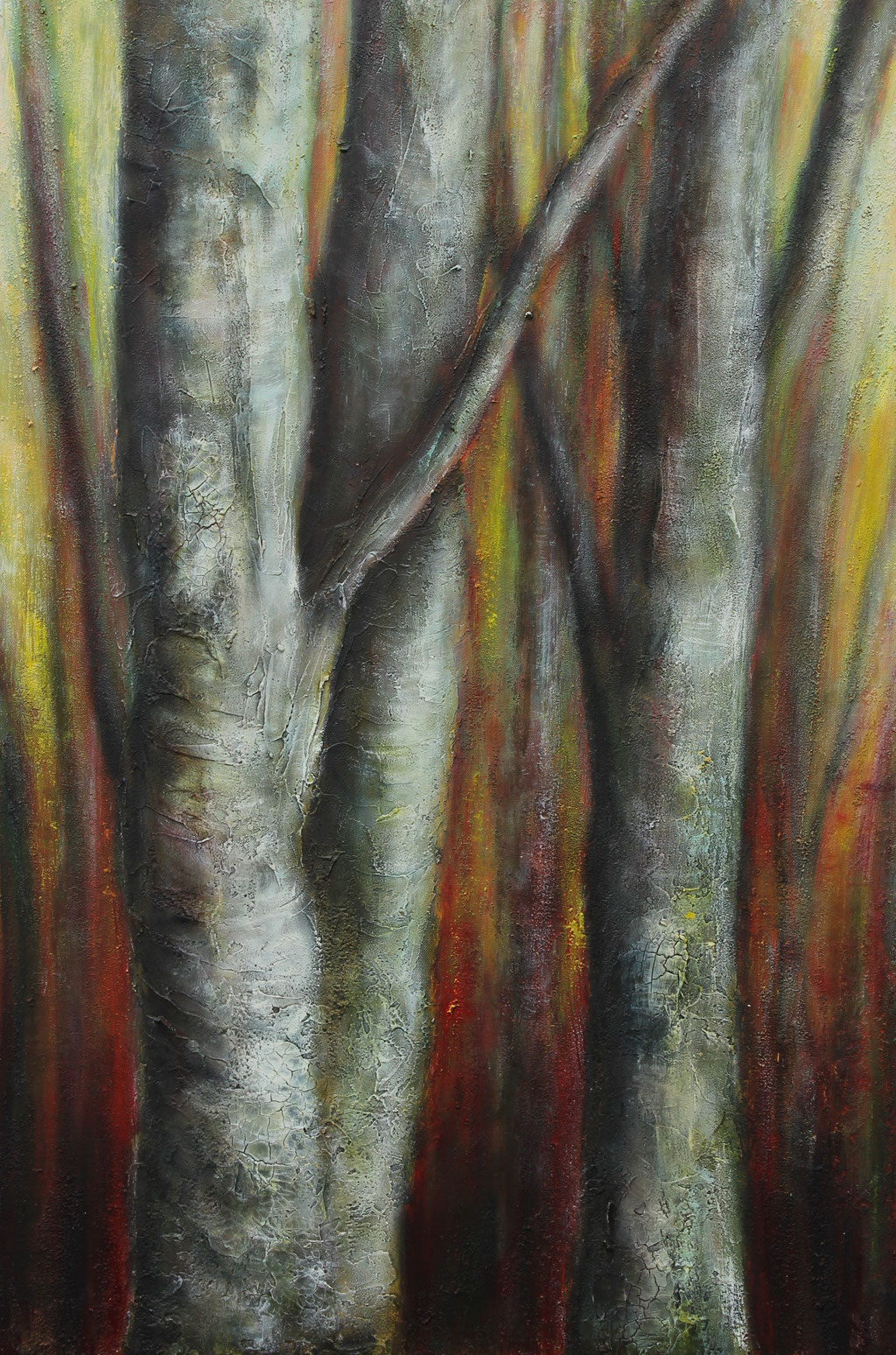 Buchen im Abendlicht | Acrylmischtechnik | 90cmx60cm