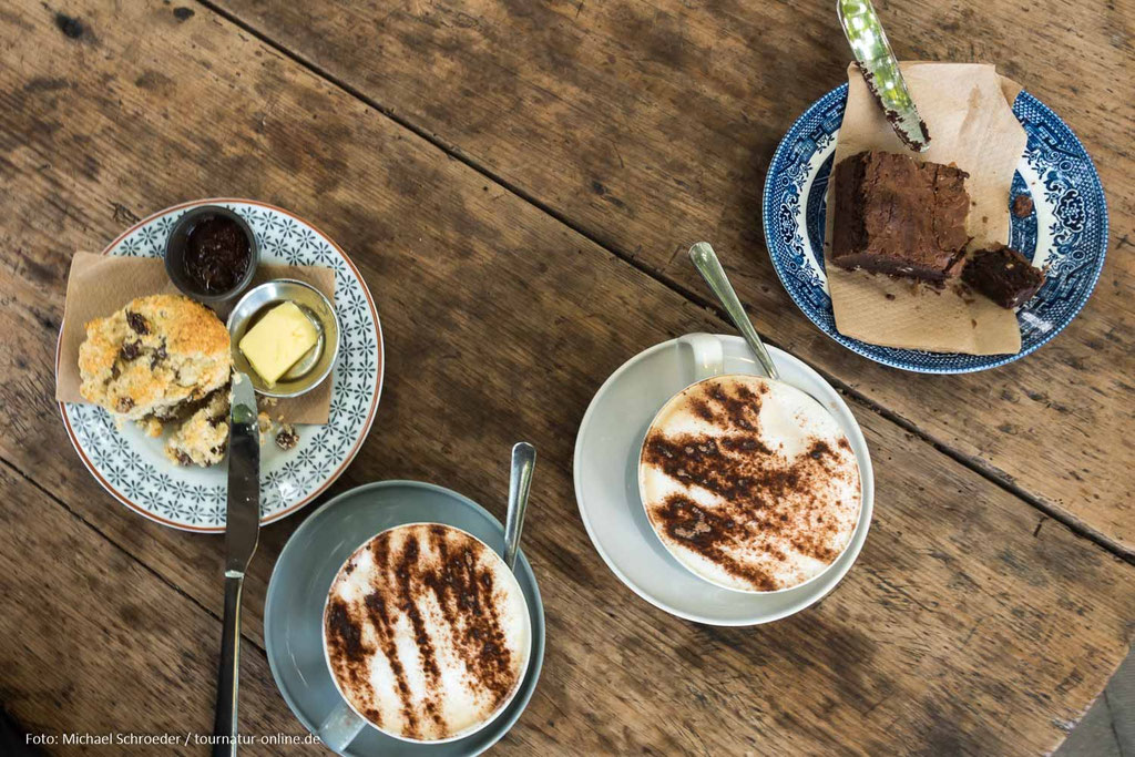 Bei Tobermory: Sgriob-ruadh Farm, Café in der Garden Barn 