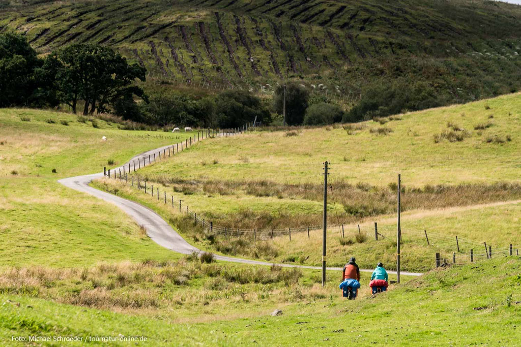 Die schmalen Straßen werden hauptsächlich von Radlern benutzt. 