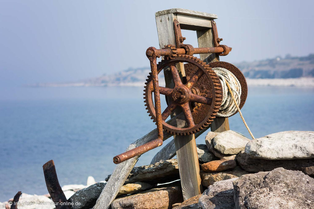 Seilwinde zum Herausziehen von Fischerbooten bei Jordhamn