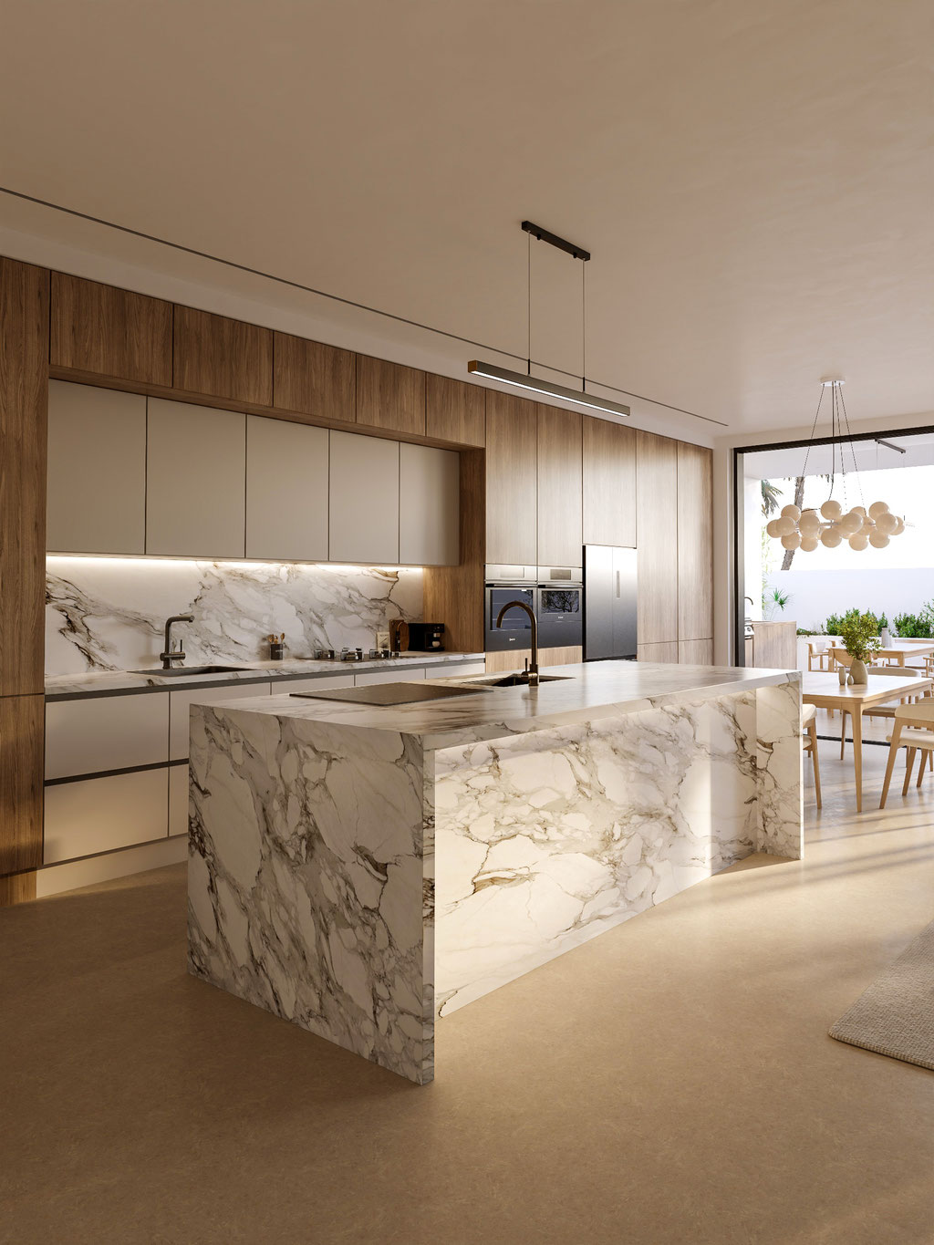 modern kitchen interior architectural visualization for residential design - Dionis Studio