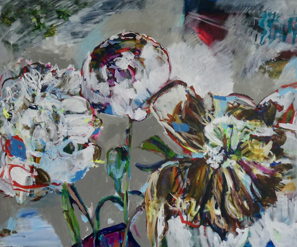 Pfingstrosen 1,  100x120,  acrylic on canvas 