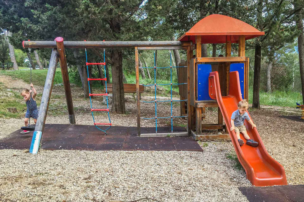 Playground in Marjan Park in Split Croatia with kids