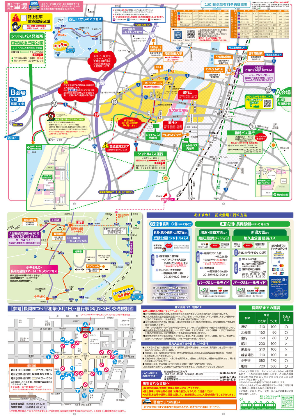 2026年 長岡まつり大花火大会 渋滞回避の虎の巻(裏)