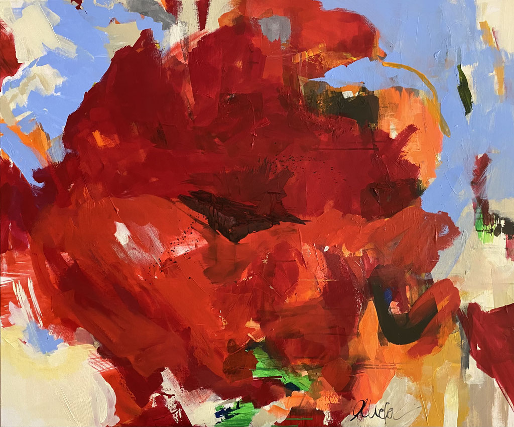 red blossom, 100x120 cm, Acryl auf LW 