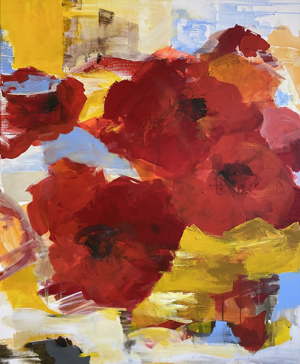 red flowers II, 100x120 cm, Acryl auf LW  (nicht verfügbar)