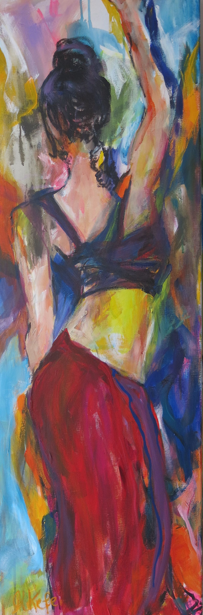 Dancing Woman, Acryl auf Leinwand,  B 40 x  H120 cm (nicht verfügbar)