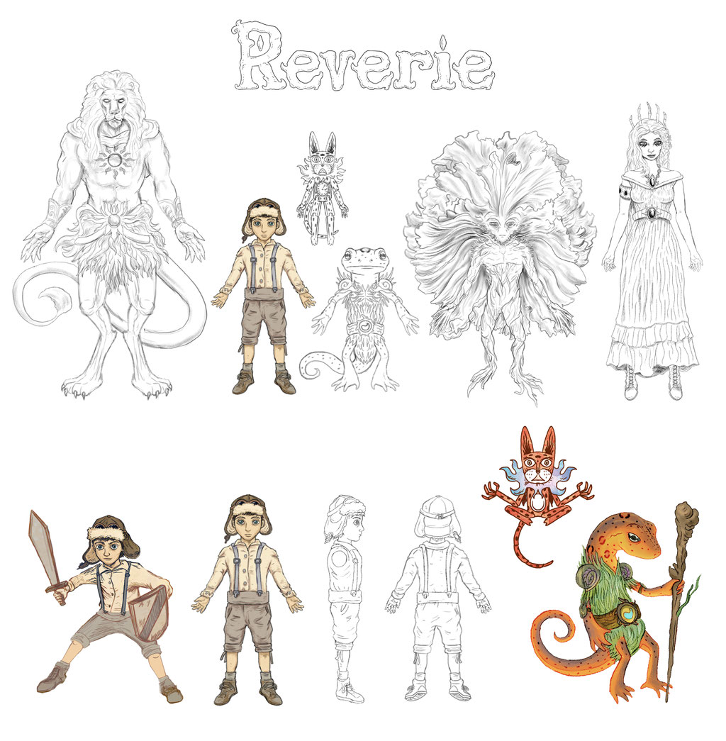 Character designs for Reverie world-building project