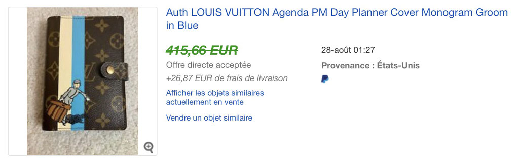  Louis Vuitton Groom édition limitée Ebay prix 