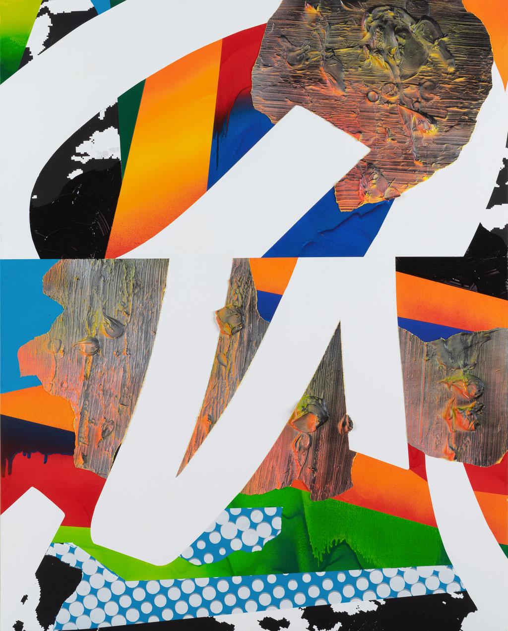 combination-gathering2/2020/H910xW727xD50mm(F30)/wood panel,cotton cloth,acrylic,spray/photo by Saki Maebata