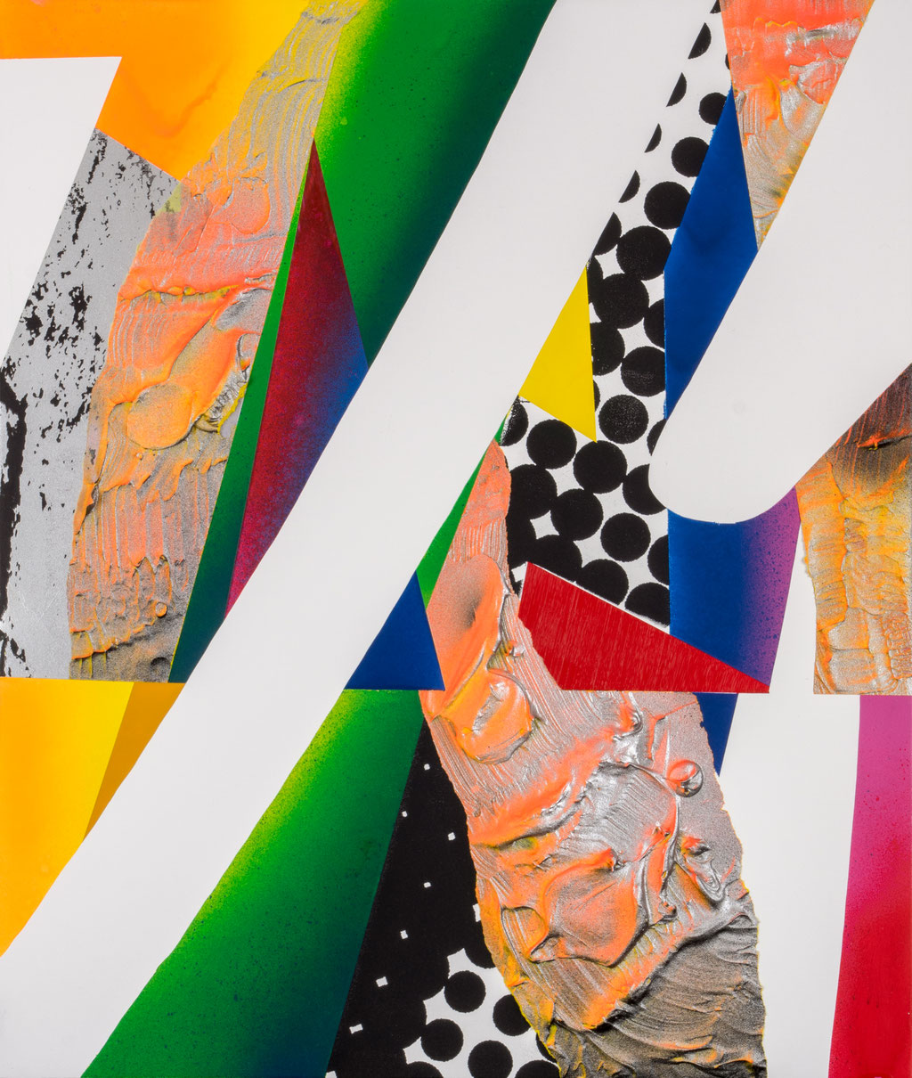 combination-quick  /2020/H455xW380xD50 mm(F8)/wood panel,cotton cloth,acrylic,spray/photo by Saki Maebata