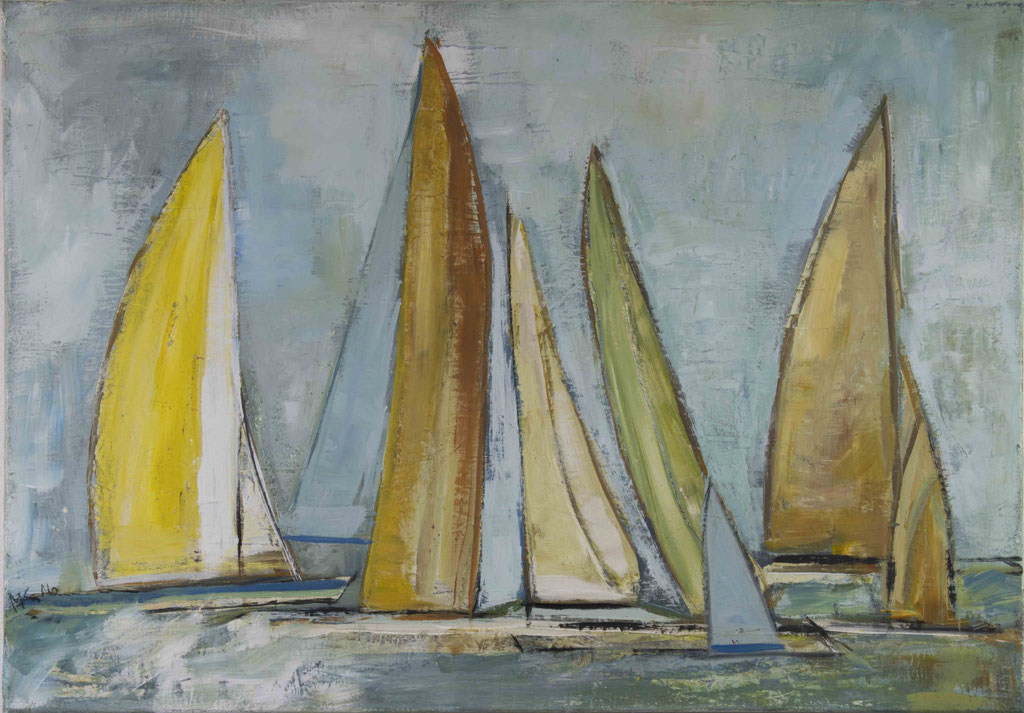 Monika Krömer - Hohe Segel, 100 x 70 cm, Acryl auf Leinwand