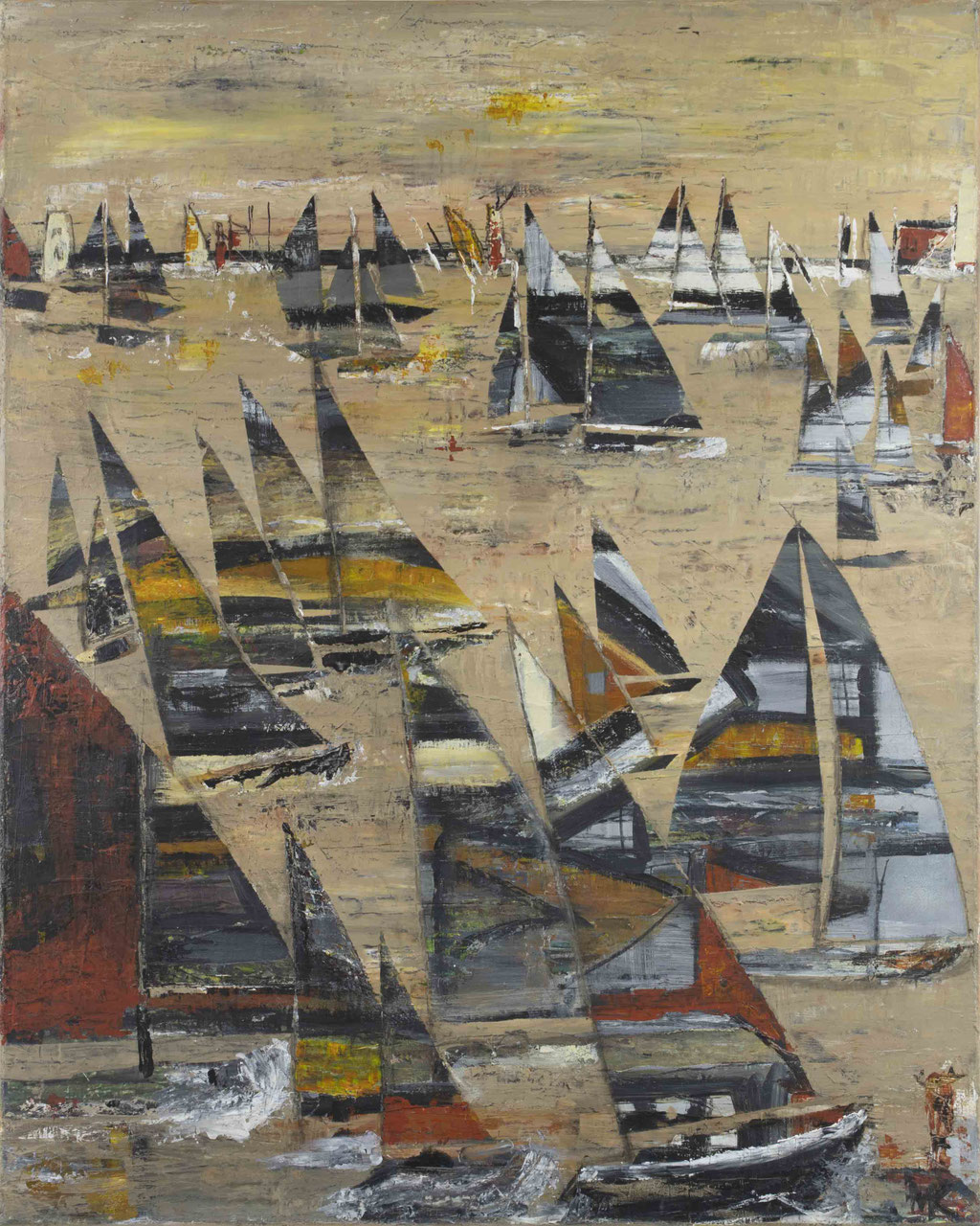 Monika Krömer - bunte Segel, 80 x 100 cm, Acryl auf Leinwand