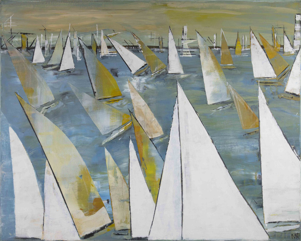 Monika Krömer - Segelruhe, 100 x 80 cm, Acryl auf Leinwand