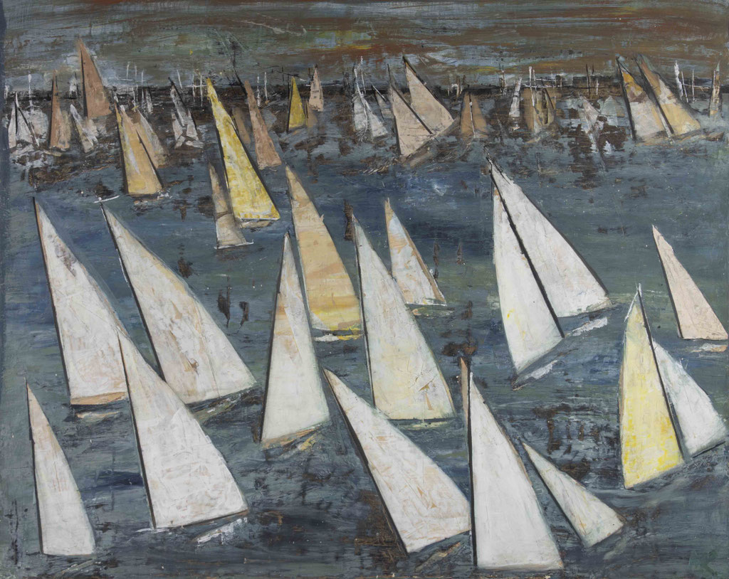 Monika Krömer - Segel, 100 x 80 cm, Acryl auf Leinwand