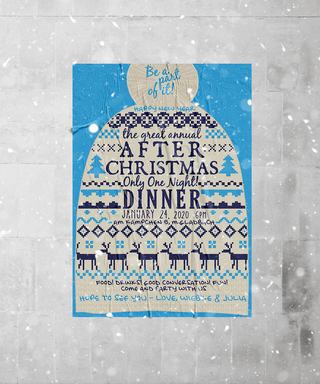 christmas poster with bobble cap