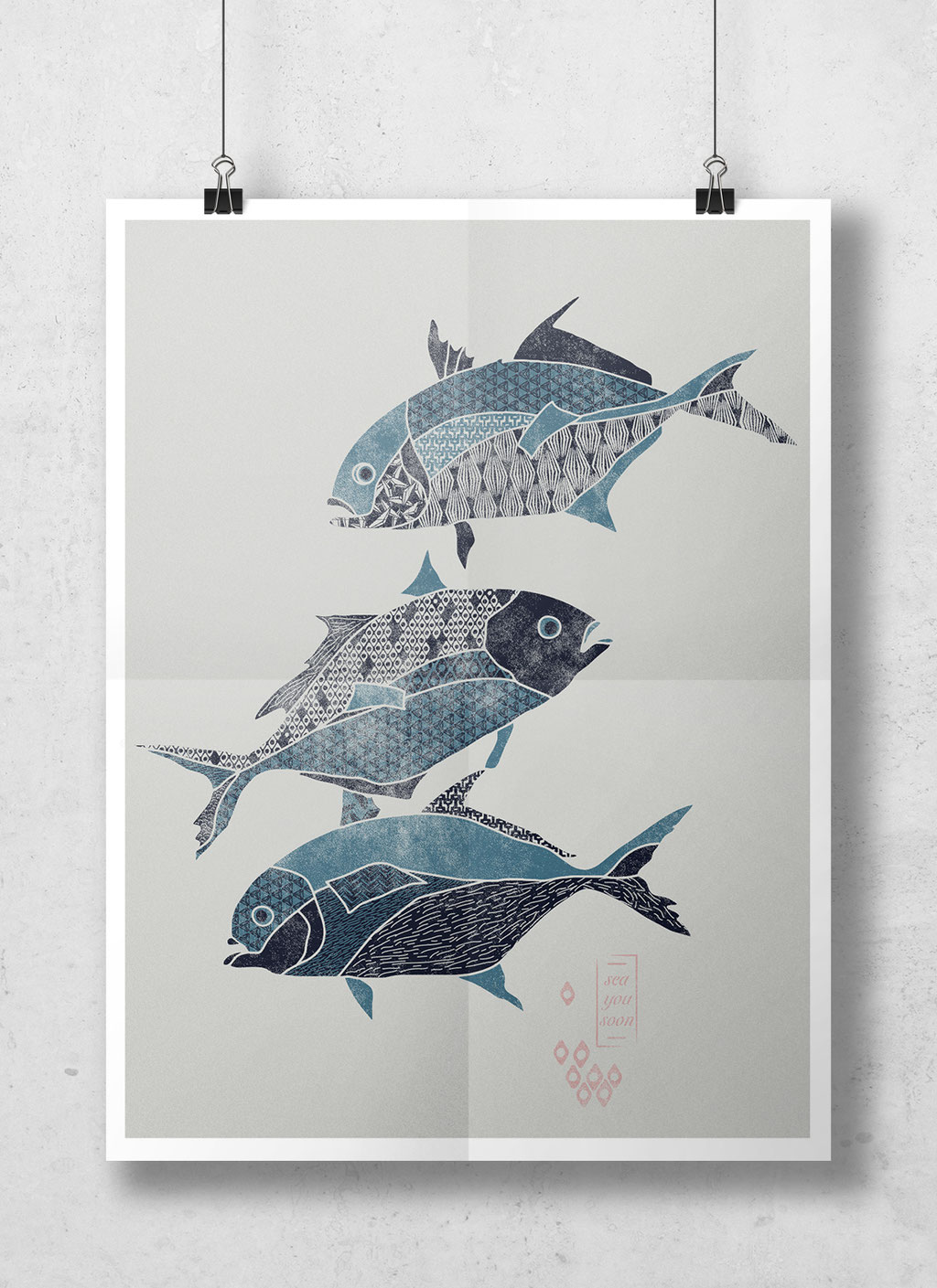 Placement graphic with 3 fishes