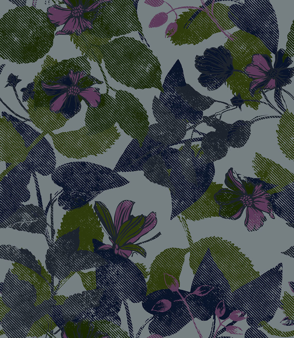 autumnal flower allover print