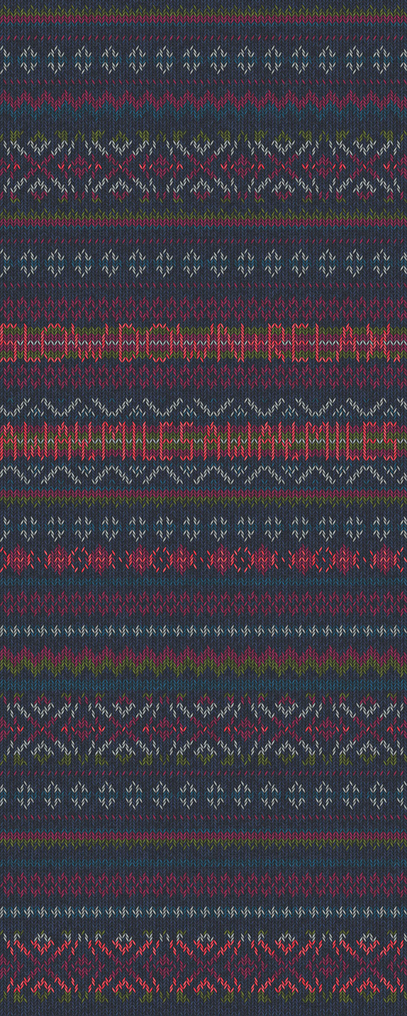 knitted pattern with wording