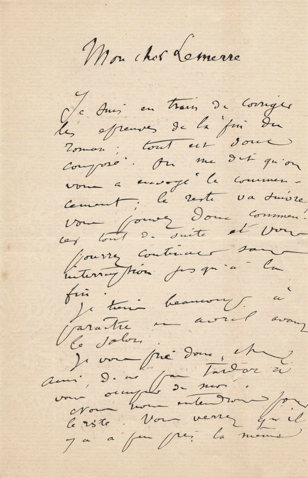 Jules Breton, lettre autographe signée