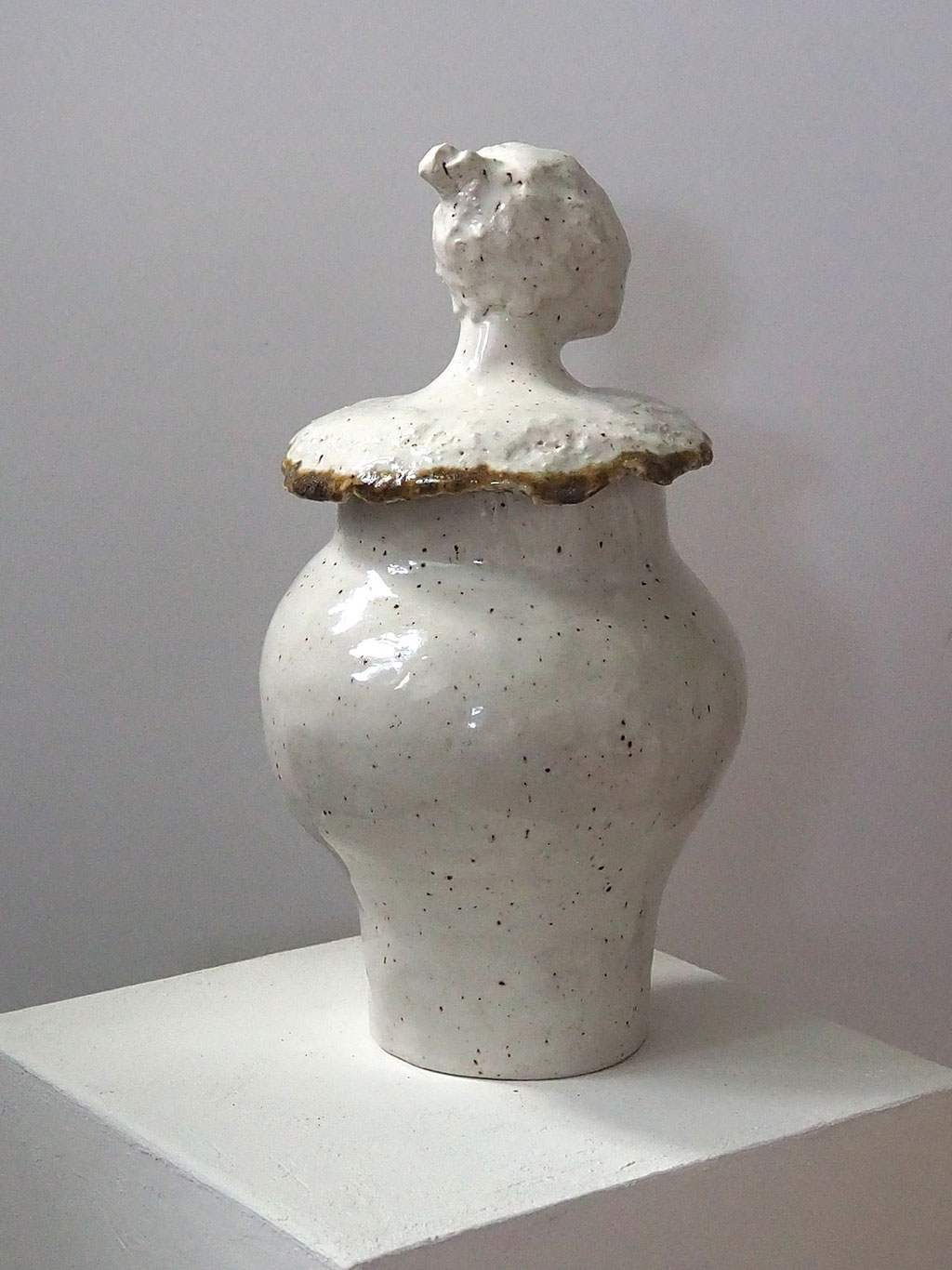 Keramikkunst Skulptur Vase Deckelgefäß, Kunst von Conni Altmann