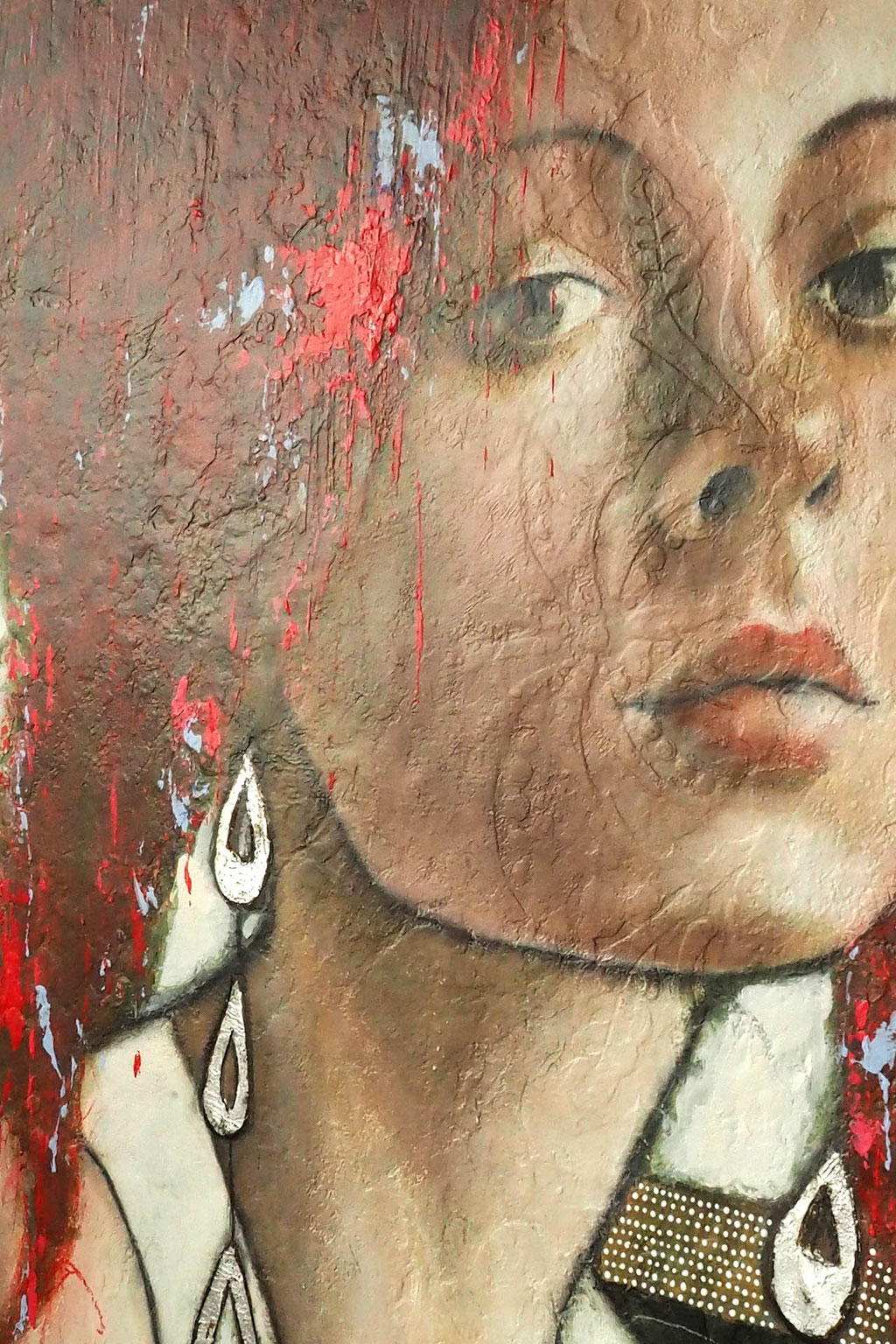 © Conni Altmann, Originalgemälde "NOT.", Mischtechnik mit echtem Blattsilber auf Sperrholz, ca. 80 x 80 x 2 cm