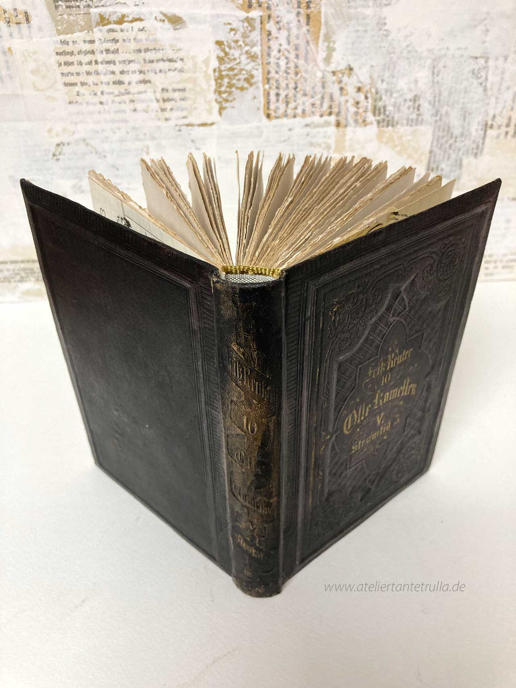 antikes Buch, Notizbuch, Tagebuch, Buch binden