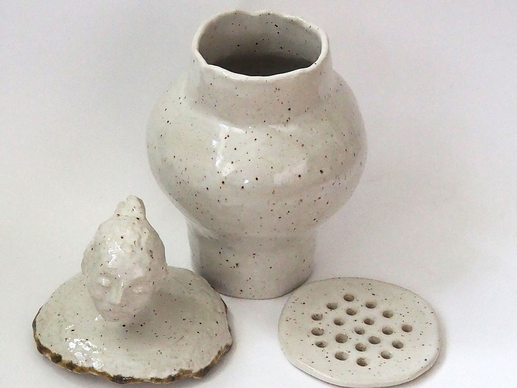 Keramikkunst Skulptur Vase Deckelgefäß, Kunst von Conni Altmann