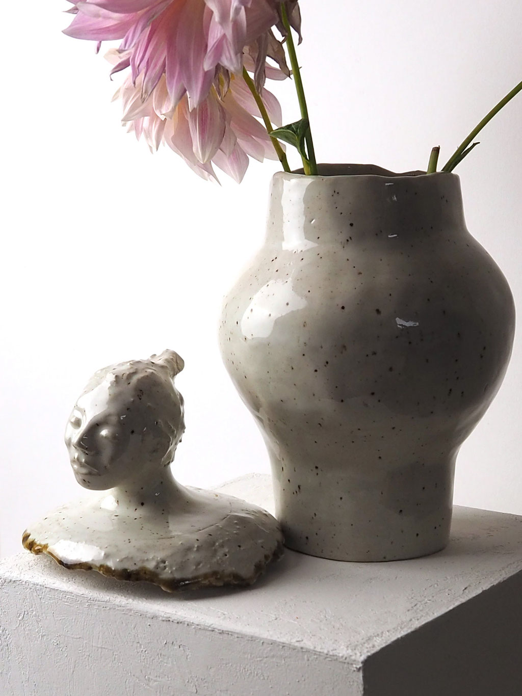 Keramikkunst Skulptur Vase Deckelgefäß, Kunst von Conni Altmann