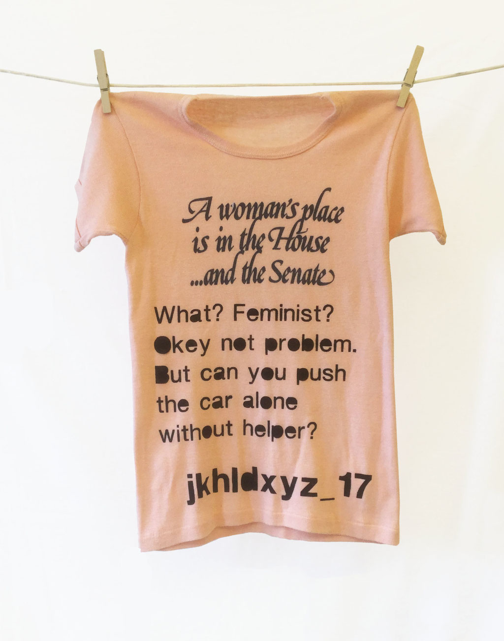 Life-On-Line (What? Feminism?) Screen printing on fibers 24" x 16" x .5" by Nikyra Capson $300