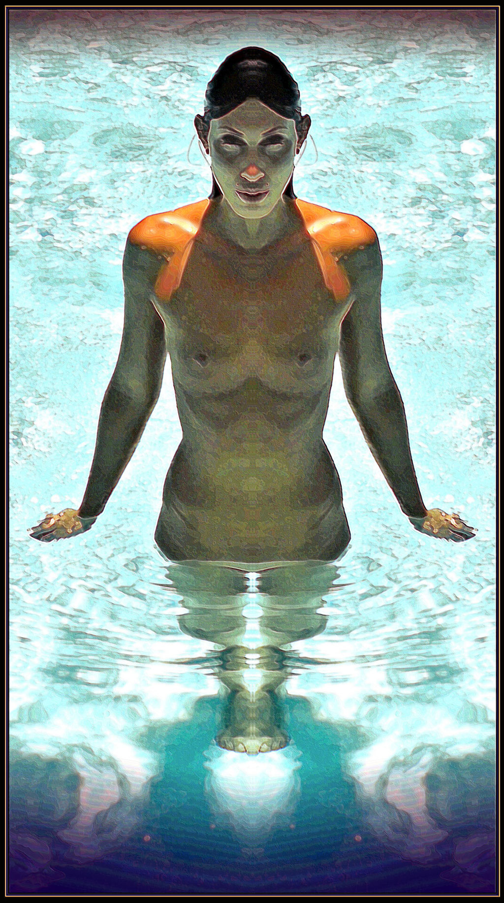 Mask of Gender Identity Digital photographic art on canvas 43" x 24" x 2"  by Richard P Stevens  $500