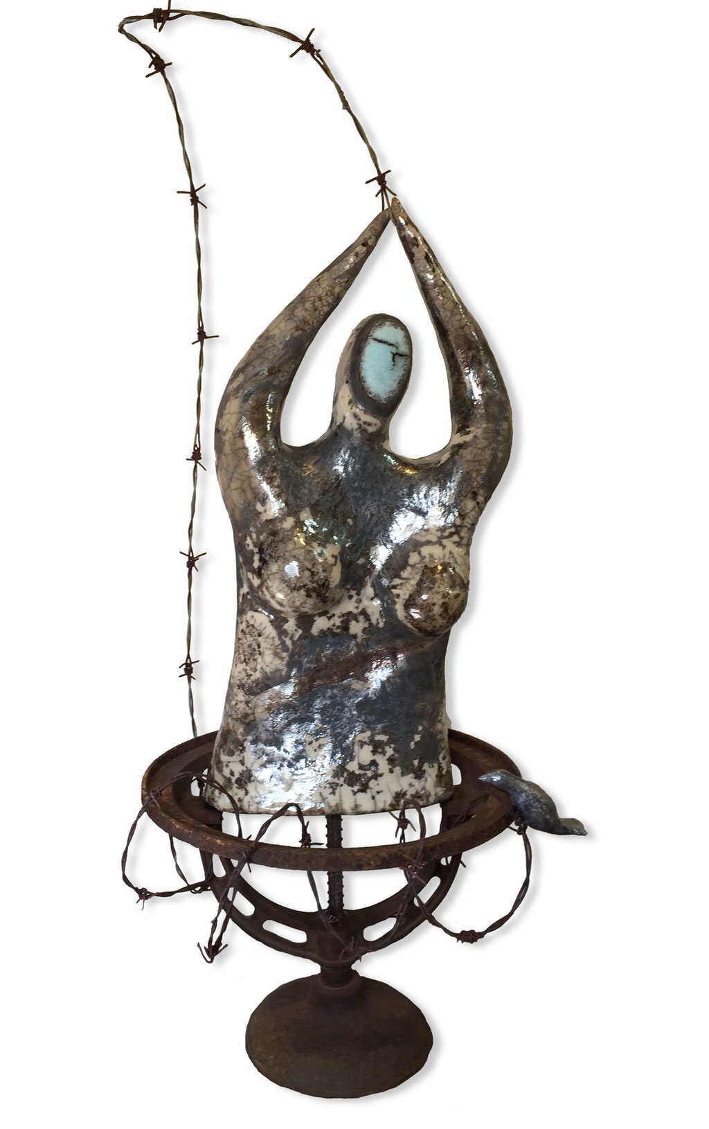 Bird on a Wire    36"H x 18"W    mixed media   $3895
