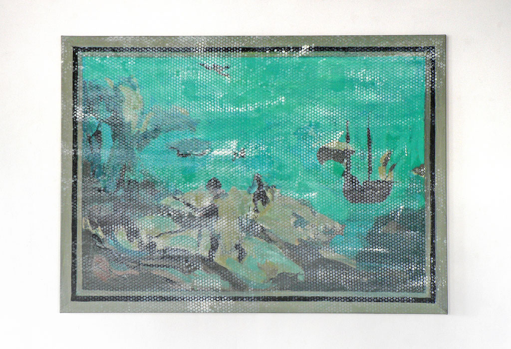 BERND IKEMANN «lupo_daidalos», 2019, Öl / Nessel, 108 x 150 cm