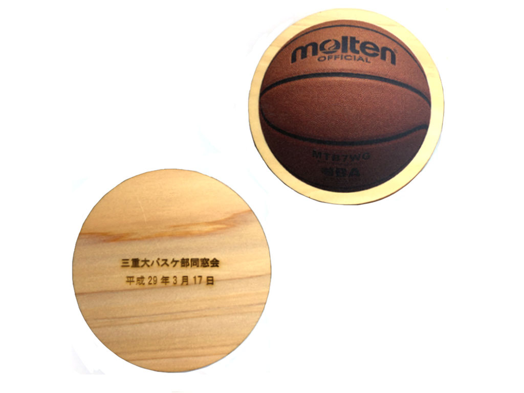 オリジナル　木製コースター　大会記念品