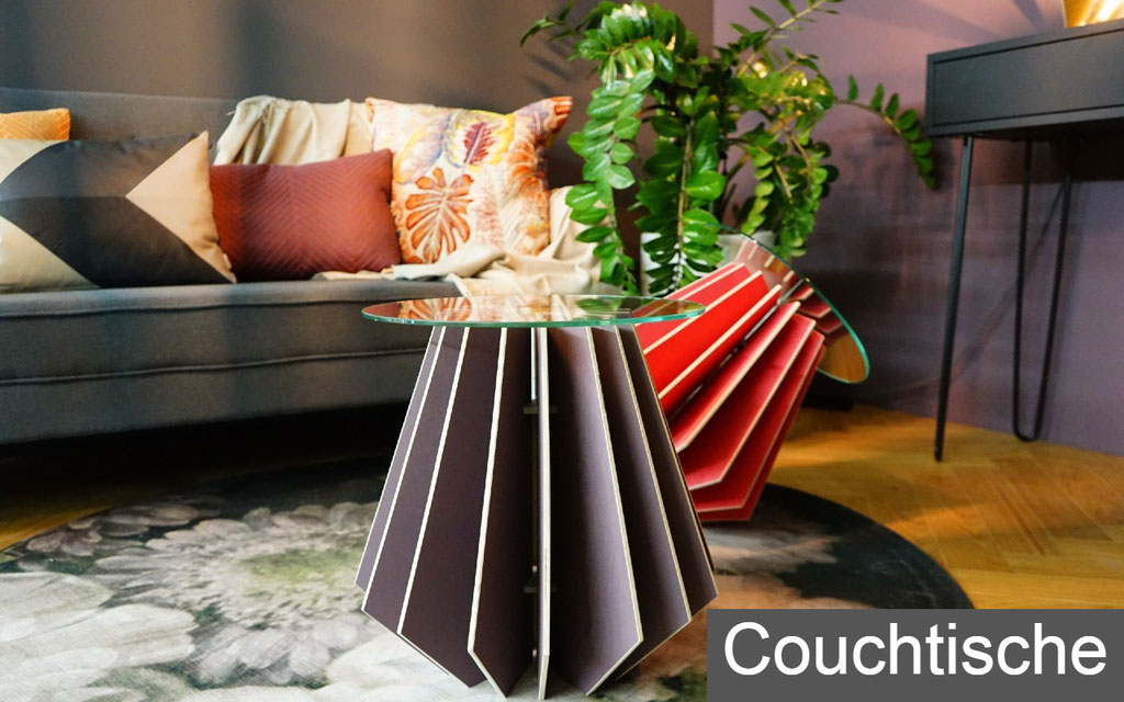 Couchtisch mit fixer Glasplatte