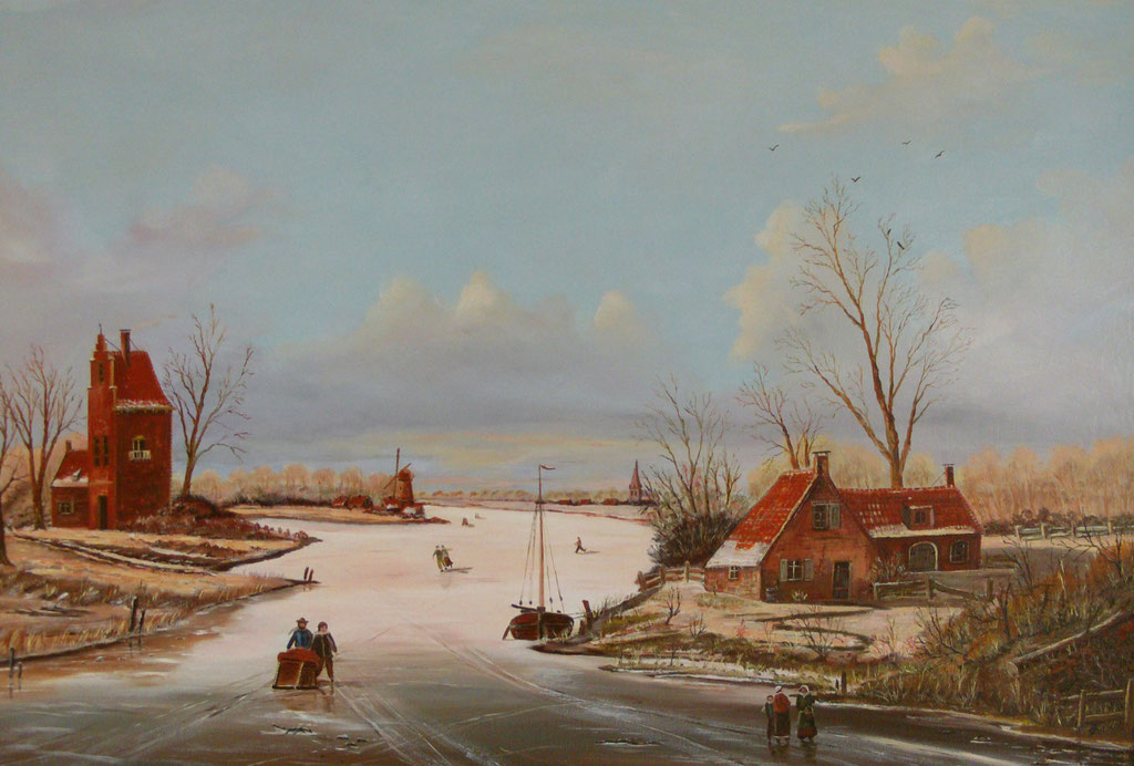 Holländische Winterstimmung 2 ( 50 x 70 cm Öl auf leinwand)