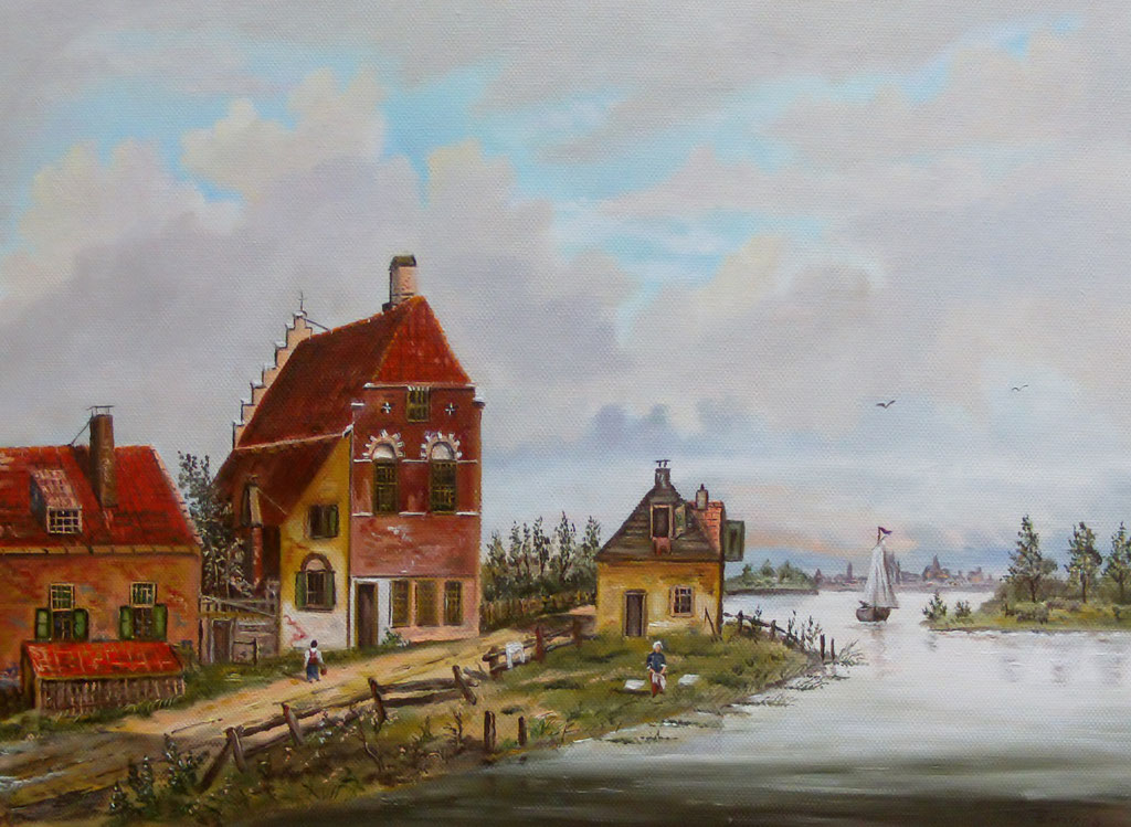 Holländische Sommerstimmung ( 30 x 50 cm Öl auf Leinwand)