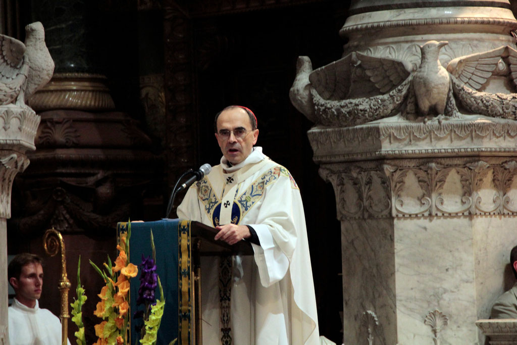 Le Cardinal Philippe Barbarin, archevêque de Lyon, lors du renouvellement du vœu des Echevins - Basilique de Fourvière - Lyon - 08 Sept 2013 © Anik COUBLE