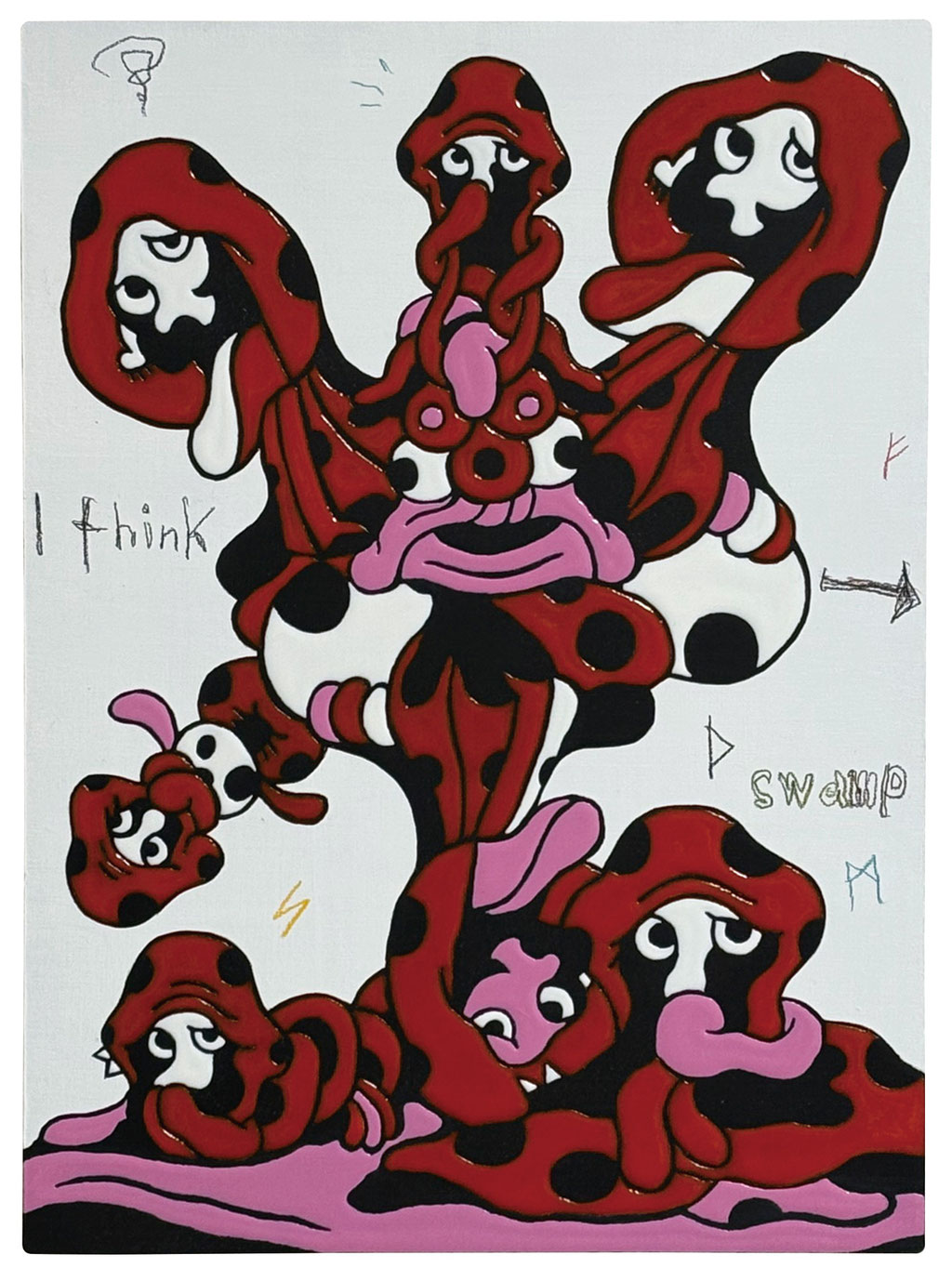 「Ego」素材　アクリル・他/木製パネル　サイズ　333x242 mm　2025